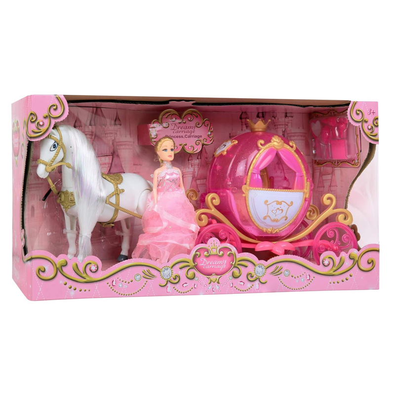 باربی با اسبو کالسکه مدل Princess Horse and Carriage | فروشگاه اسباب بازی جی جی توی